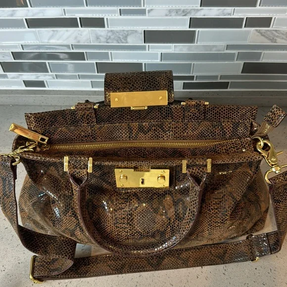 TORY BURCH - Faux Animal Print Shoulder/Handbag - Picture 9 of 12